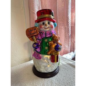 Vintage Thomas Pacconi LARGE 16” Glass Blown Snowman Collectible Figure